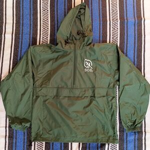 Champion Women's M Medium Green Hooded Raincoat